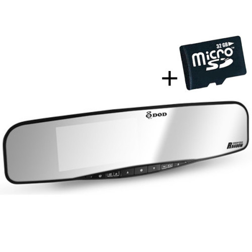 Видеорегистратор за кола DVR DOD RX400W, диспей LCD 4.3 inch, Full HD, GPS, Леща Sharp, WDR, G-Сензор + Карта памет 32GB
