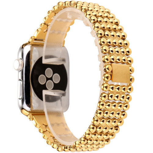 Каишка iUni Luxury за Apple Watch 1/2/3/4/5/6/7 38 мм Стомана Златист