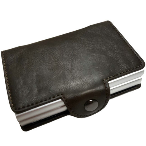 Портфейл iUni P3, RFID, слот за 12 карти, тъмно кафяв