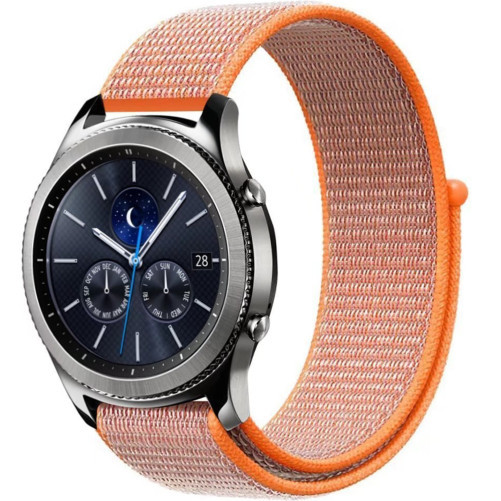 Curea ceas Smartwatch Samsung Galaxy Watch 46mm, Samsung Watch Gear S3, iUni 22 mm Soft Nylon Sport, Electric Orange