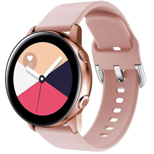 Curea iUni compatibila cu Samsung Galaxy Watch 46mm, Samsung Watch Gear S3, 22 mm, Silicon Buckle, Pink