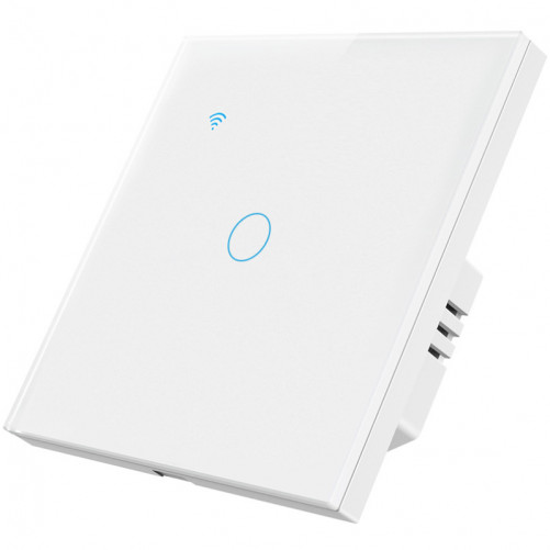Intrerupator smart touch iUni 1F, Wi-Fi, Sticla securizata, LED