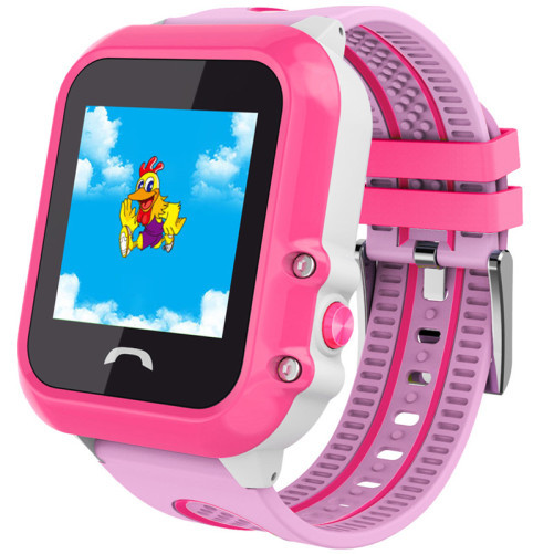 iUni Kid27 gyerek GPS okosóra, érintőképernyő 1.22 hüvelyk, Bluetooth, beépített telefon, SOS gomb, Rózsaszín