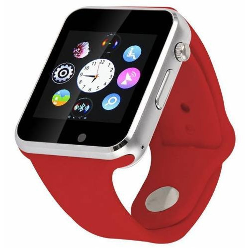 Smartwatch iUni A100i, телефон, Bluetooth, LCD 1.54 inch, Камера, Червен