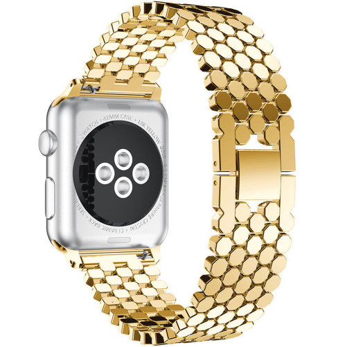 Каишка iUni Jewelry за Apple Watch 1/2/3/4/5/6/7 40 мм Стомана Златист