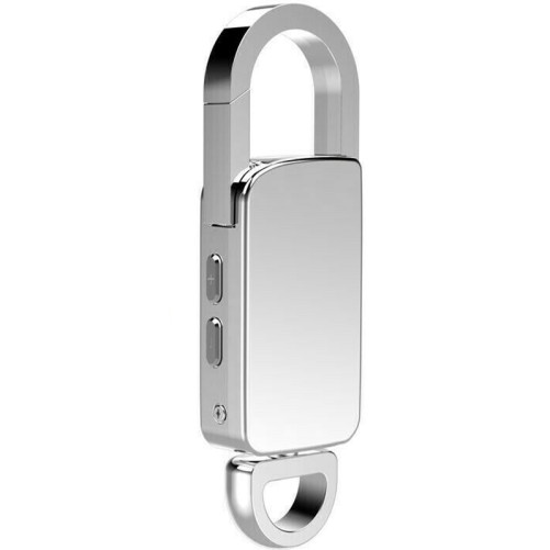 Ключодържател iUni SpyMic BR11, шпионски диктофон, 8 GB вътрешна памет, MP3 Player, Сребърен