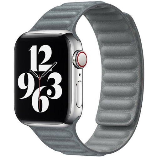 Apple Watch Apple Watch 1/2/3/4/5/6/7 kompatibilis szíj, iUni Leather Link, 42mm, Szürke