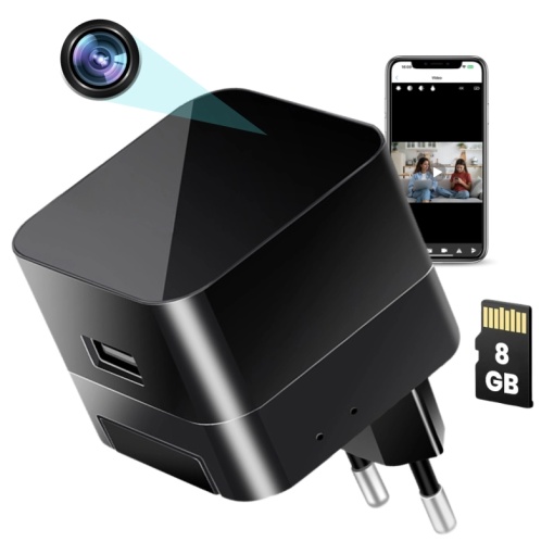 Incarcator USB cu Camera Spion iUni IP90, 8GB, Wi-Fi, Full HD, Night Vision, Senzor miscare