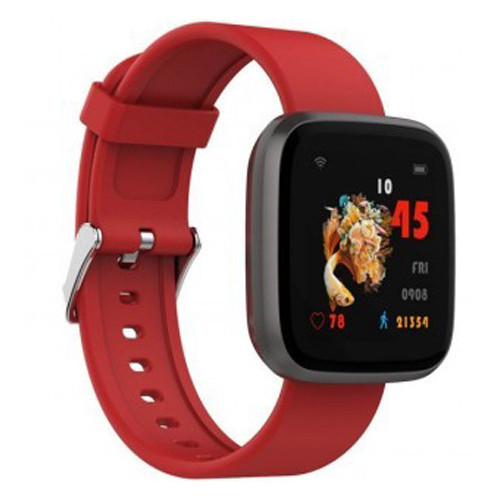 iUni H5 okosóra, Érintőképernyő, Bluetooth, Értesítések, Lépésszámláló, Piros