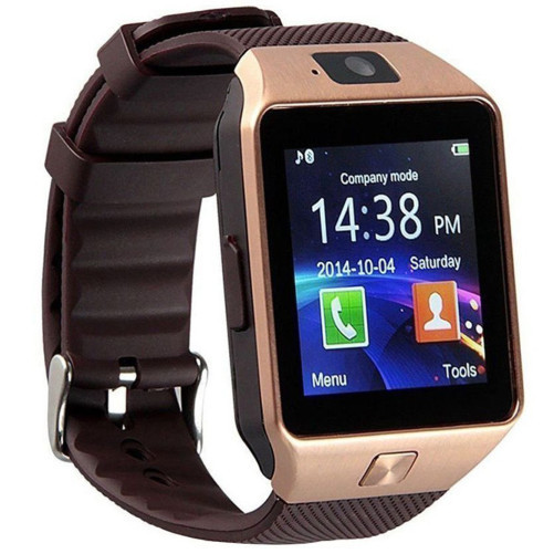 Smartwatch iUni DZ09 Plus, Bluetooth, 1.3MP Камера, 1.54 inch, Златист