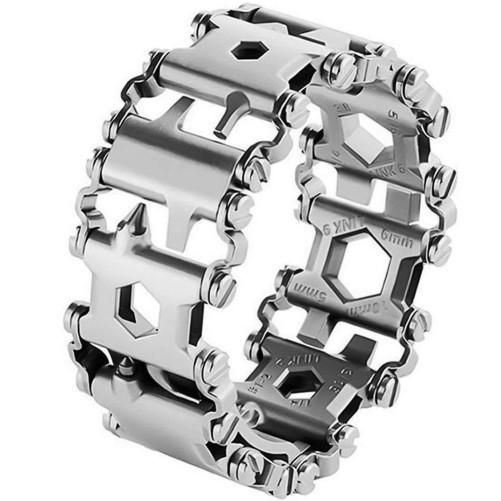Többfunkciós okosóra szíj 29 in 1 Apple Watch 1/2/3/4/5/6/7 Ezüst iUni 44mm rozsdamentes acél