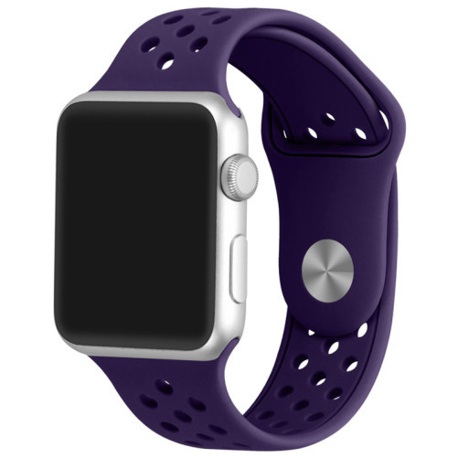 Каишка iUni Спортен за Apple Watch 1/2/3/4/5/6/7 38 мм Силикон Лилав
