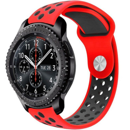 Curea ceas Smartwatch Samsung Galaxy Watch 46mm, Samsung Watch Gear S3, iUni 22 mm Silicon Sport Red-Black
