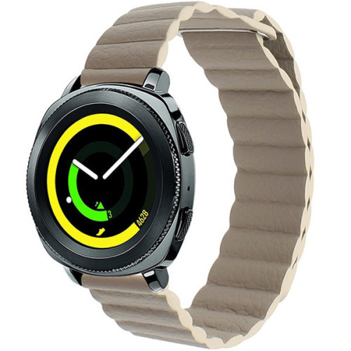 Curea piele Smartwatch Samsung Galaxy Watch 46mm, Samsung Watch Gear S3, iUni 22 mm Kaki Leather Loop