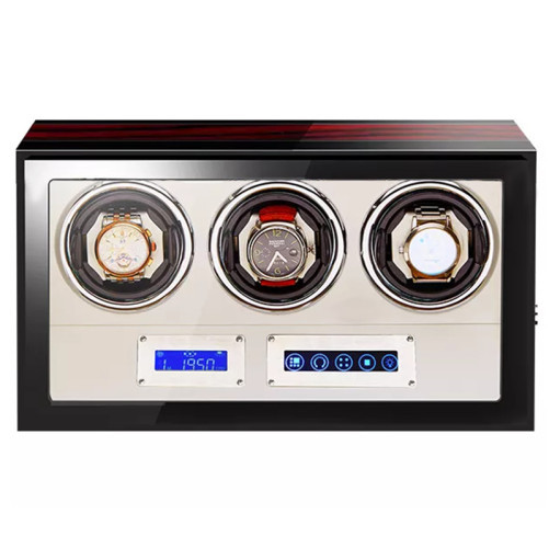 Cutie intors ceasuri automatice iUni, Luxury Watch Winder 3 Mahon-Crem