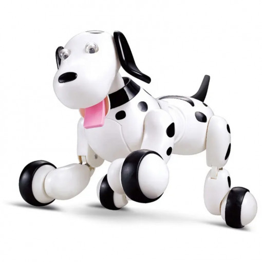 Interaktív kutya robot iUni Smart-Dog, Távirányító 24 parancsok, Fehér-fekete