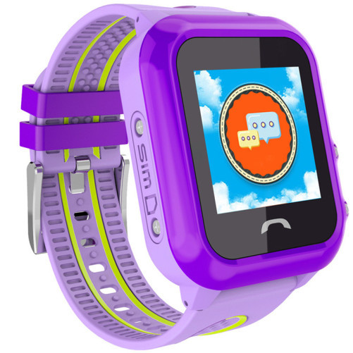 Smartwatch за деца iUni Kid27, Touchscreen 1.22 inch, GPS, Bluetooth, вграден телефон, SOS бутон, Лилав