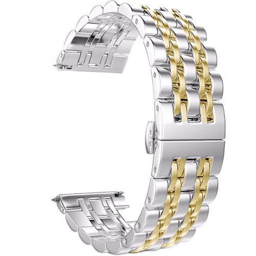 Каишка iUni за Samsung Gear S3, Seven Beads Strap, 22мм, Сребро/Злато
