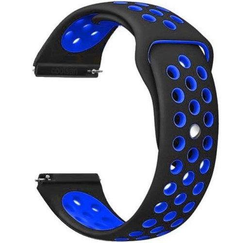 Каишка iUni Спортен 22 мм за Gear S3 Силикон Черен/Син