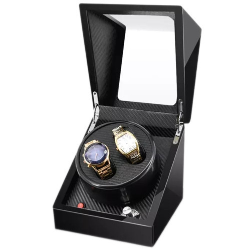 Кутия за самонавиващи се часовници iUni Watch Winder 2, цвят на въглероден