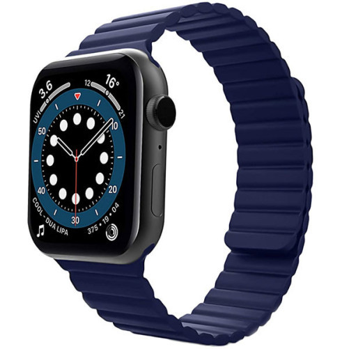 Apple Watch Apple Watch 1/2/3/4/5/6/7 kompatibilis szíj, iUni Magnetic Silicone, 38mm, Kék