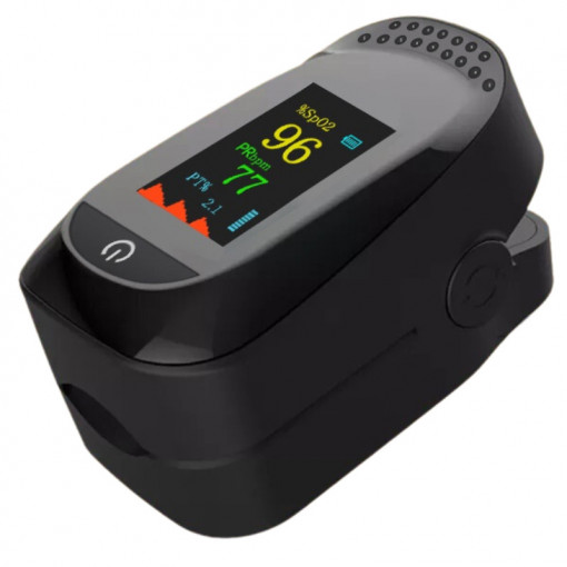 iUni V9 digitális pulzoximéter, jelzi a vér oxigén telítettségi szintjét, pulzusszám, OLED