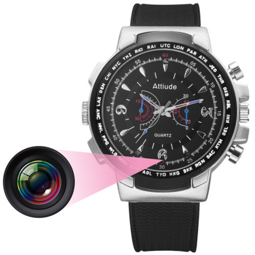 iUni WP40 Full HD шпионски часовник с камера, нощно виждане, снимки, видео, записващо устройство, 32GB, сребрист