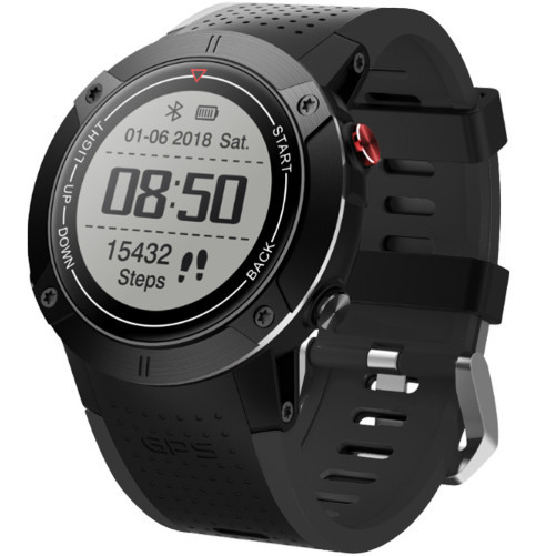 Smartwatch iUni DM18, Време на готовност 30 дни, GPS, Bluetooth, OLED, Водоустойчив, Черно