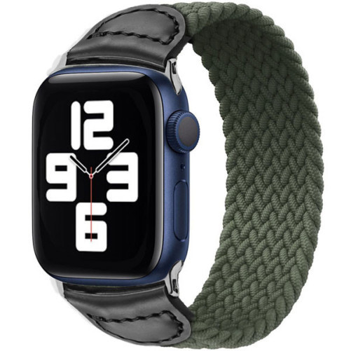 Каишка iUni за Apple Watch 1/2/3/4/5/6/7, Braided Solo Loop, 38мм, Зелено
