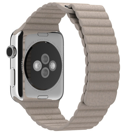 Каишка iUni Leather Loop за Apple Watch 1/2/3/4/5/6/7 42 мм Еко кожа Крем