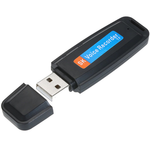Шпионски микрофон USB стик iUni SpyMic STK99, Диктофон, Черен