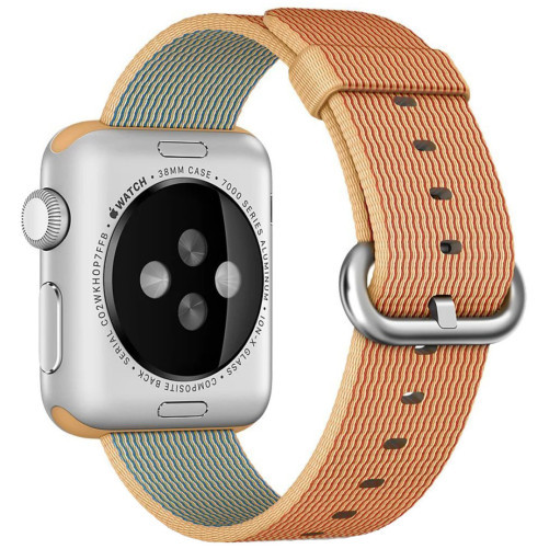 Apple Watch 1/2/3/4/5/6/7 szíj 42 mm iUni szövött heveder, nylon, Arany Piros