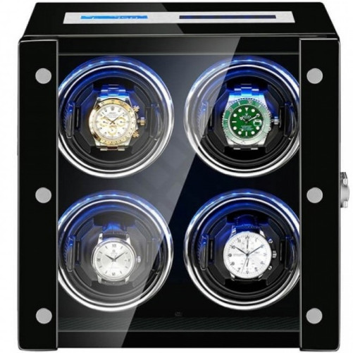 iUni Automatic Watch Winder, луксозен часовник 4, сензорен екран, черен