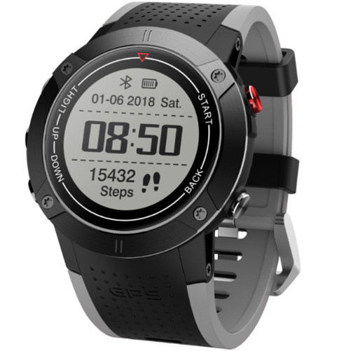 iUni DM18 okosóra, 30 nap Készenléti idő, GPS, Bluetooth, OLED, Cseppálló, Szürke