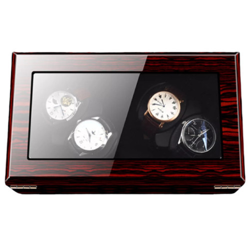 Óratartó doboz iUni Luxury Watch Winder 4, Mahagóni-Fekete