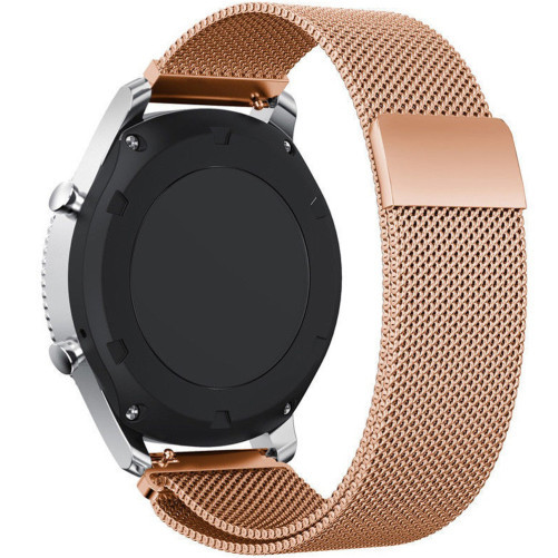 Samsung fém okosóra szíj, Gear S3 Rózsa Arany Milanese Loop, iUni 22 mm rozsdamentes acél