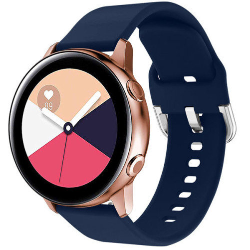 Каишка iUni за Samsung Gear S2, Silicone Buckle, 20мм, Среднощно синьо