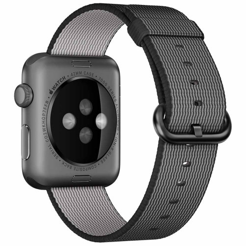 Apple Watch 1/2/3/4/5/6/7 szíj 38 mm iUni szövött heveder, nylon, Elektromos Szürke