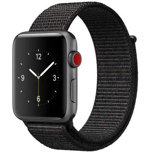 Apple Watch 1/2/3/4/5/6/7 szíj 40 mm iUni szövött heveder, Nylon Sport, Dark Fekete
