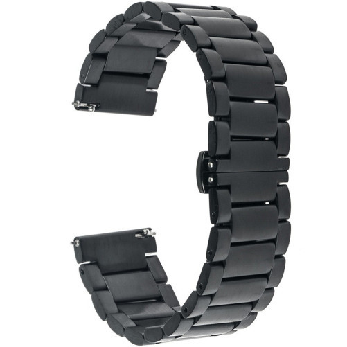 Curea ceas Smartwatch Samsung Galaxy Watch 4, Watch 4 Classic, Gear S2, iUni 20 mm Otel Inoxidabil, Black