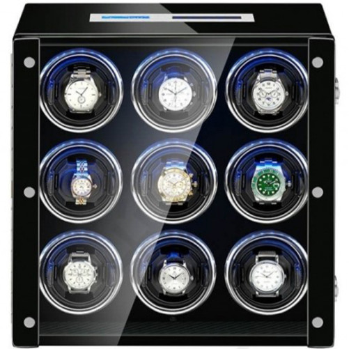 iUni Automatic Watch Winder, луксозен часовник 9, сензорен екран, черен
