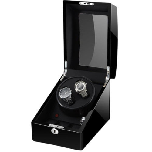 Óratartó doboz iUni Watch Winder 2 + 3 tárolóhely, Fekete