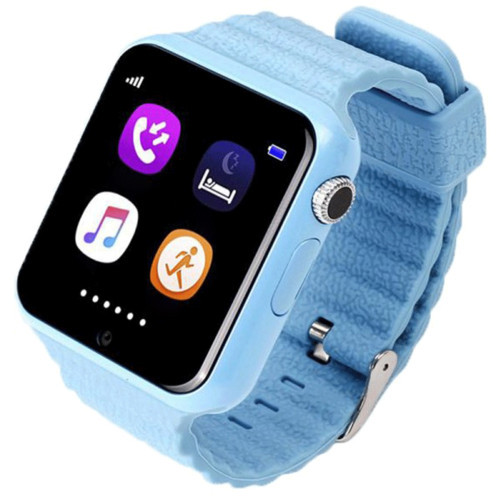 Smartwatch за деца и възрастни iUni V8K, Touchscreen 1.54 inch, GPS, Крачкомер, Bluetooth, Известия, Камера, Син