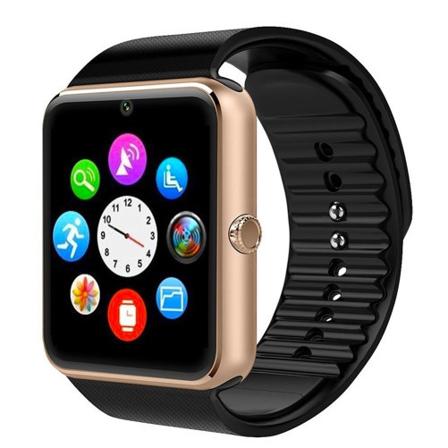 Smartwatch iUni GT08, телефон, Bluetooth, 1.3MP Камера, LCD дисплей против надраскване, Златист