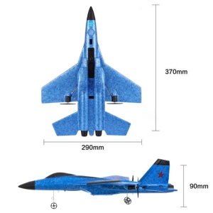 Avion cu telecomanda iUni FX820, SU-35, Giroscop, Rezistent la impact, Albastru - Img 9
