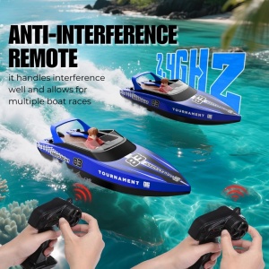 Barca cu telecomanda iUni HJ821, RC High-Speed Boat, Viteza 15 km/h, 2.4GHz, Blue - Img 7