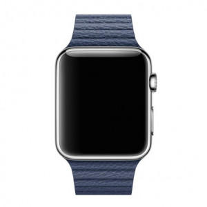 Curea iUni compatibila cu Apple Watch Ultra/SE/8/7/6/5/4/3/2/1, 38mm, Leather Loop, Piele, Midnight Blue - Img 3