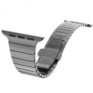 Curea iUni compatibila cu Apple Watch Ultra/SE/8/7/6/5/4/3/2/1, 40mm, Link Bracelet, Otel Inoxidabil, Black - Img 3