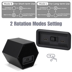 Cutie intors ceas automat iUni, Watch Winder, Piele ecologica, Negru - Img 3