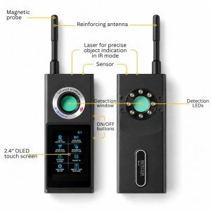 Detector camere ascunse, microfoane si trackere GPS iUni F888, Ecran tactil OLED, Smart AI, Alarma antiefractie, 50-8000 MHz - Img 13
